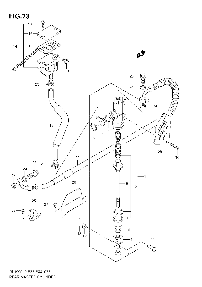 Diagrama de REAR MASTER CYLINDER