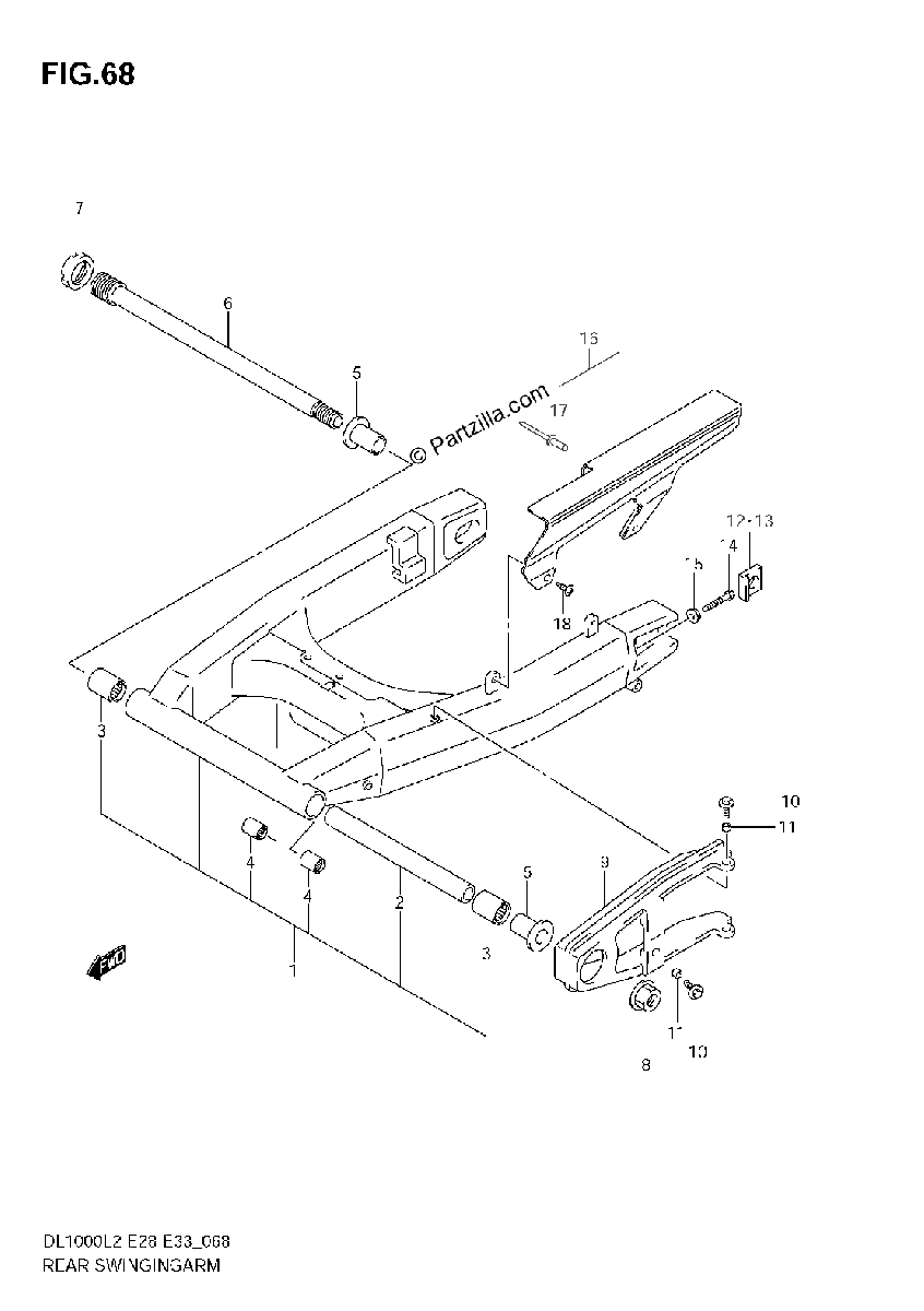 Diagrama de REAR SWINGINGARM