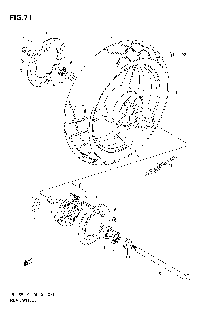 Diagrama de REAR WHEEL