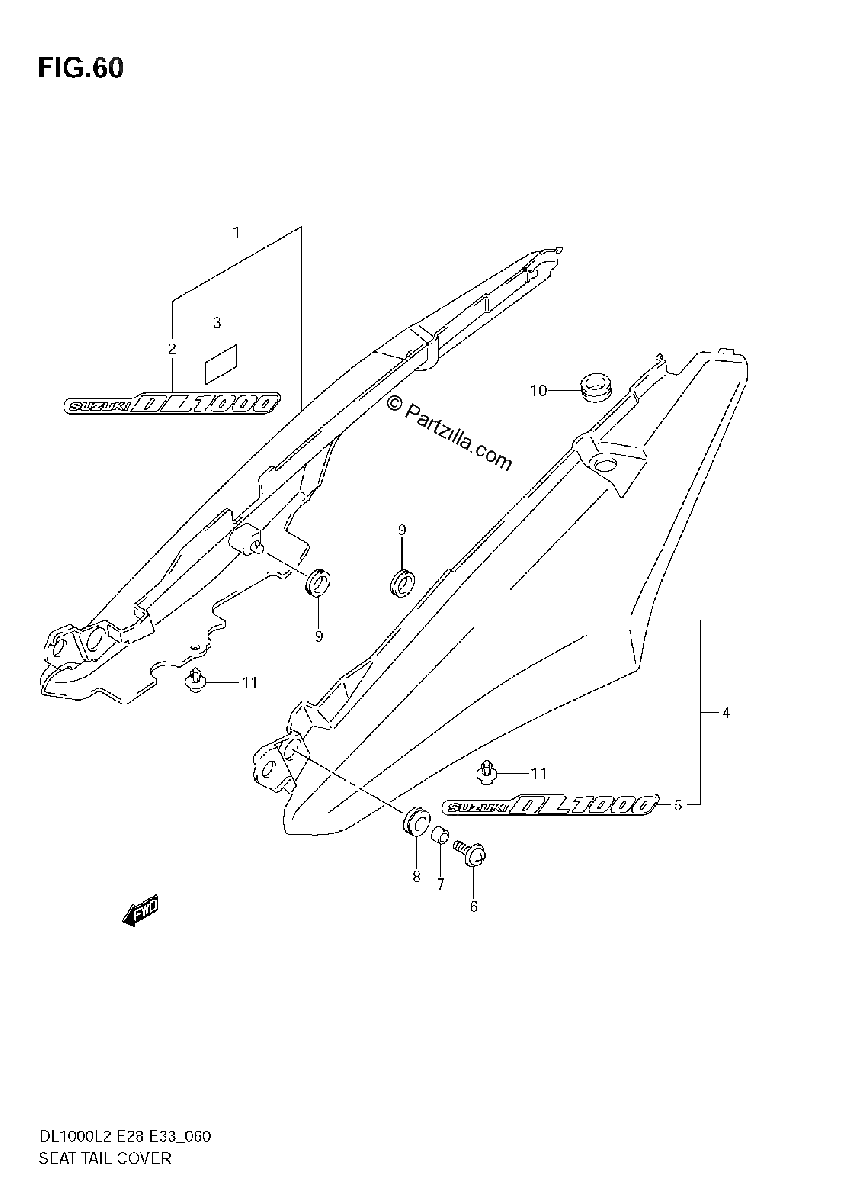 Diagrama de SEAT TAIL COVER
