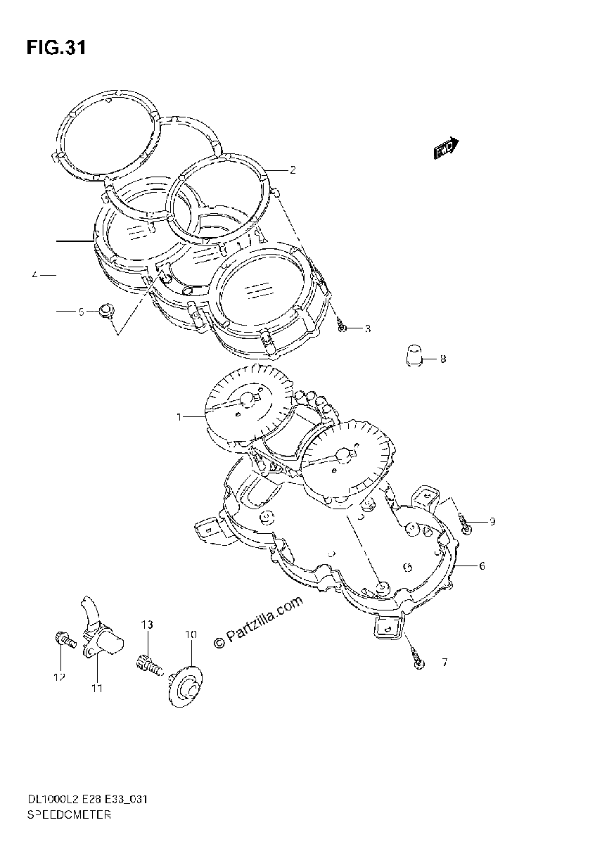 Diagrama de SPEEDOMETER DL1000 L2 E28