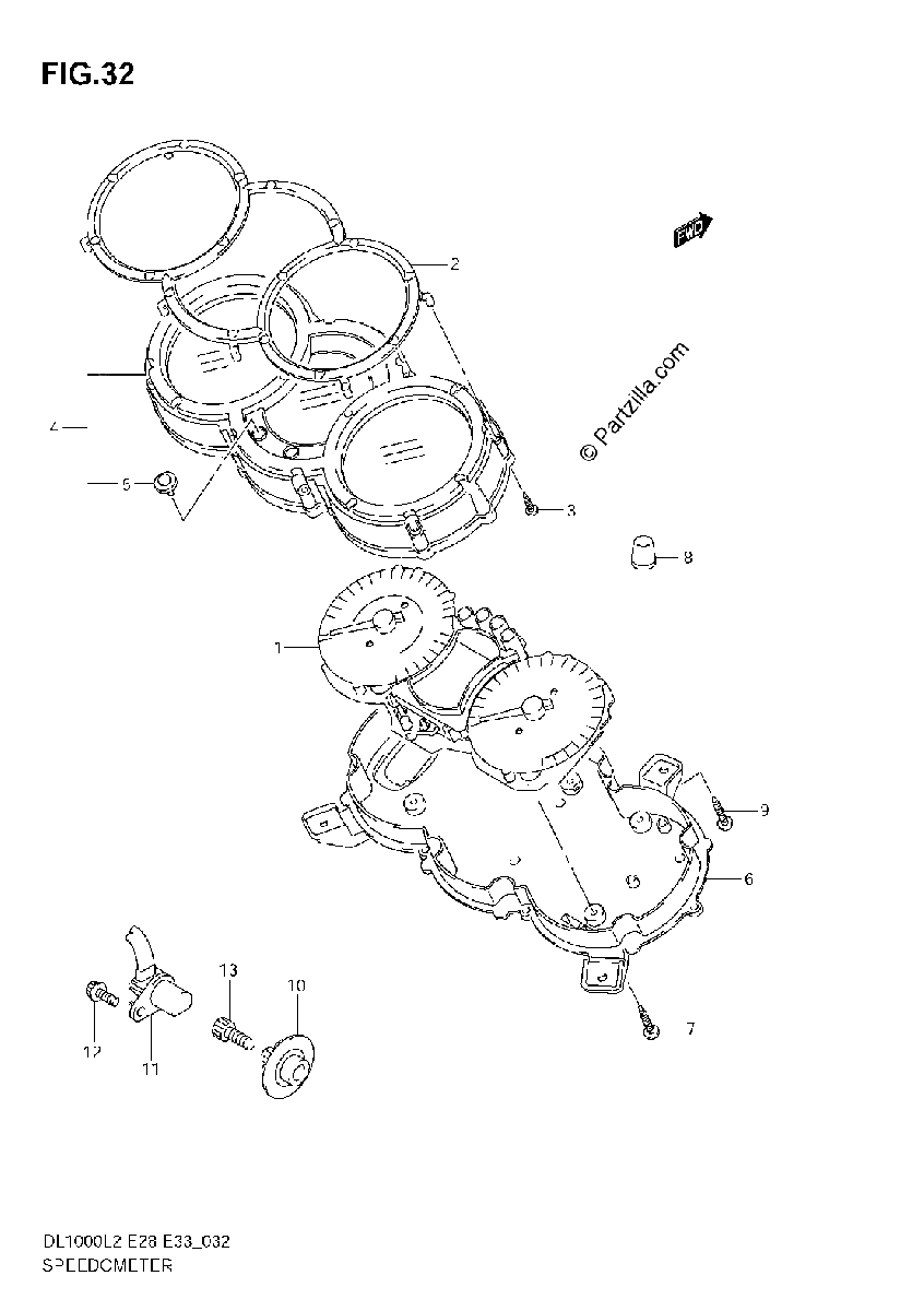 Diagrama de SPEEDOMETER DL1000 L2 E33