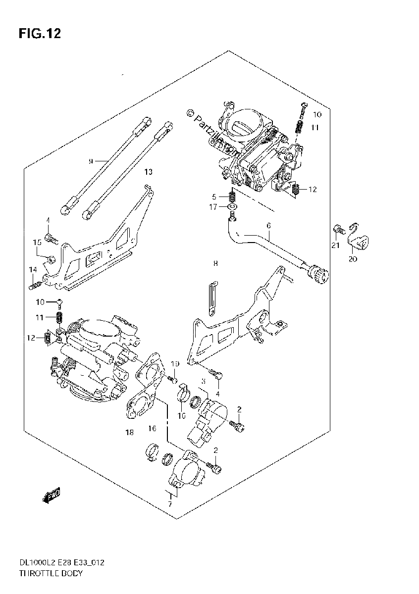 Diagrama de THROTTLE BODY DL1000 L2 E33