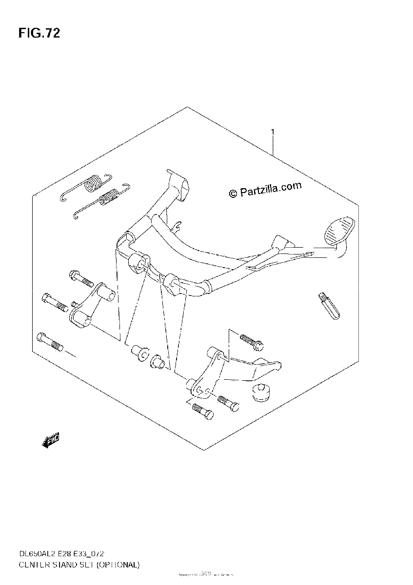 Diagrama de CENTER STAND SET OPTIONAL