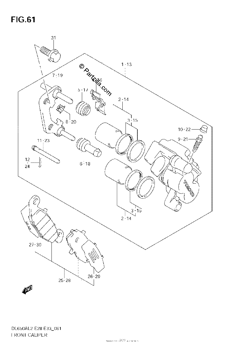 Diagrama de FRONT CALIPER