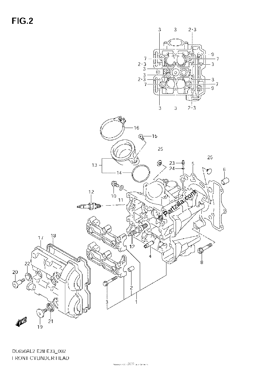 Diagrama de FRONT CYLINDER HEAD