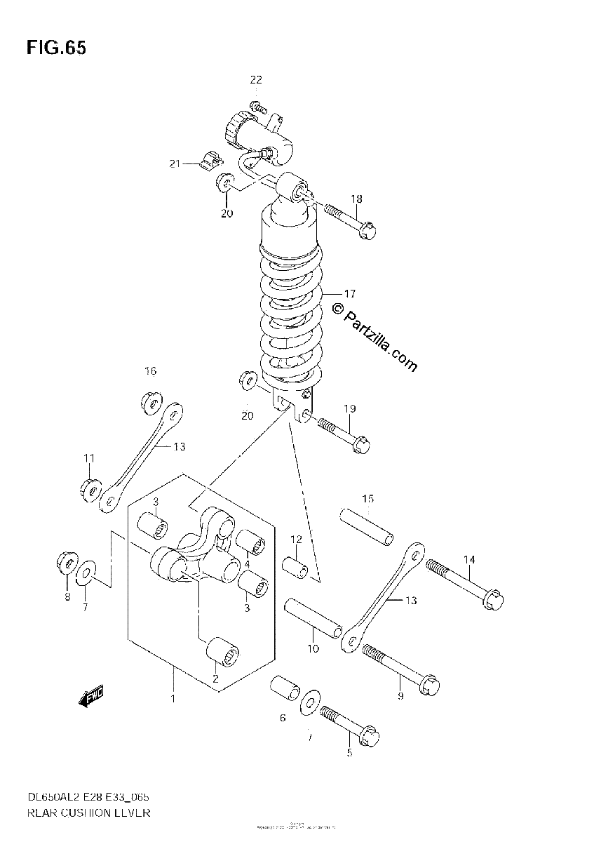 Diagrama de REAR CUSHION LEVER E28