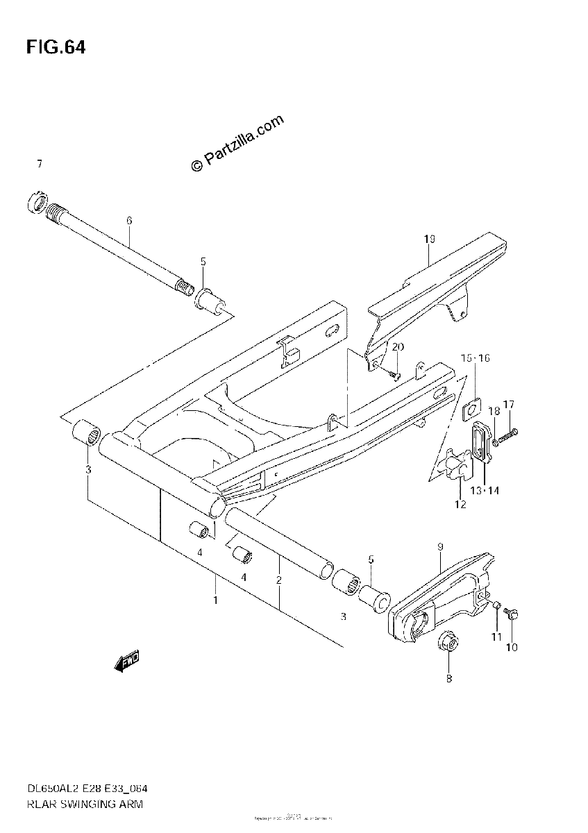 Diagrama de REAR SWINGING ARM