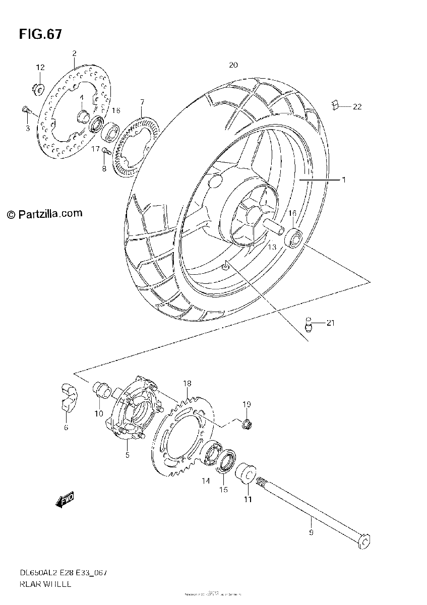Diagrama de REAR WHEEL