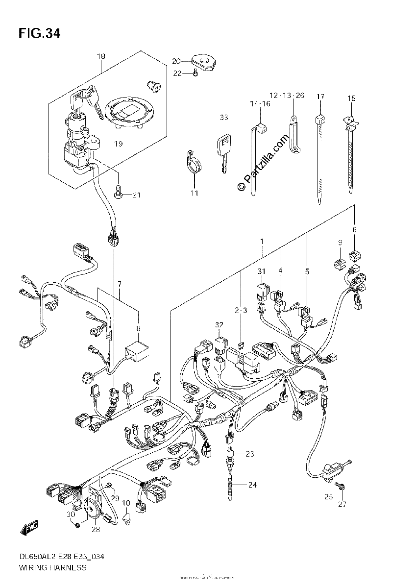 Diagrama de WIRING HARNESS E28