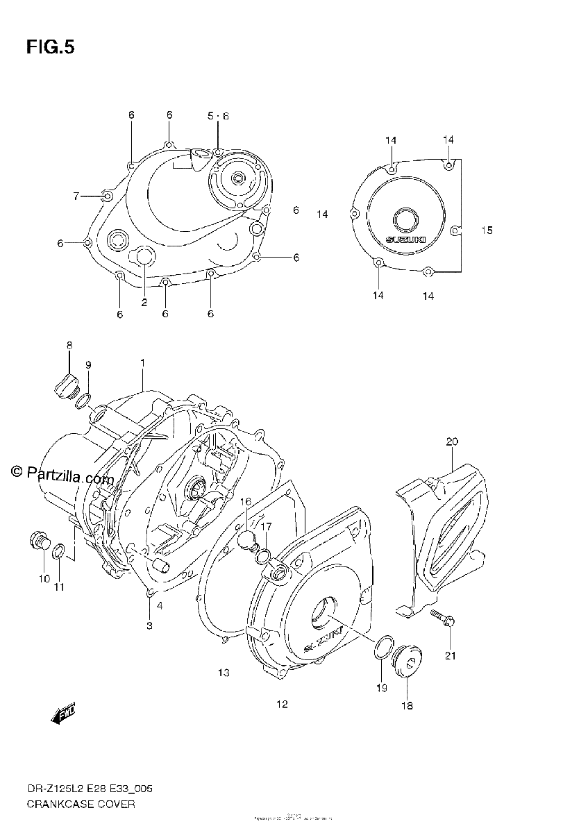 Diagrama de CRANKCASE COVER