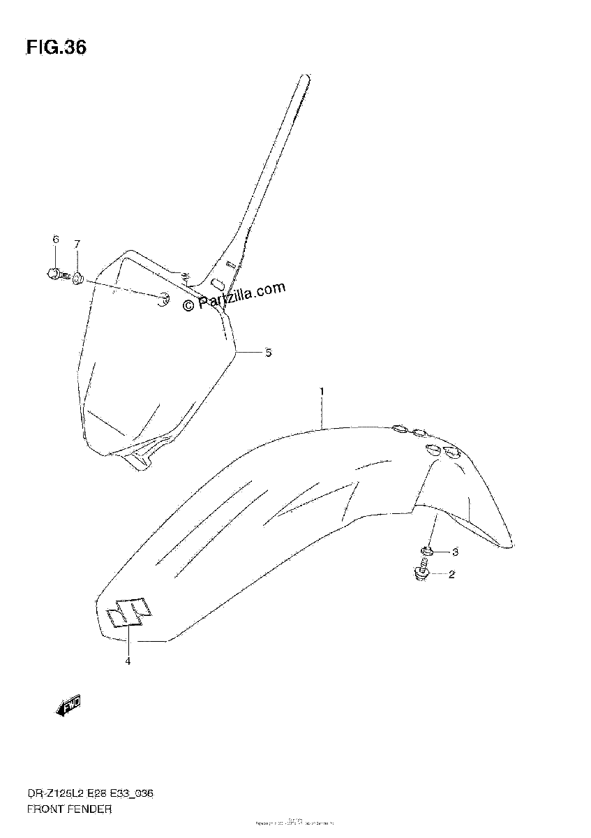 Diagrama de FRONT FENDER