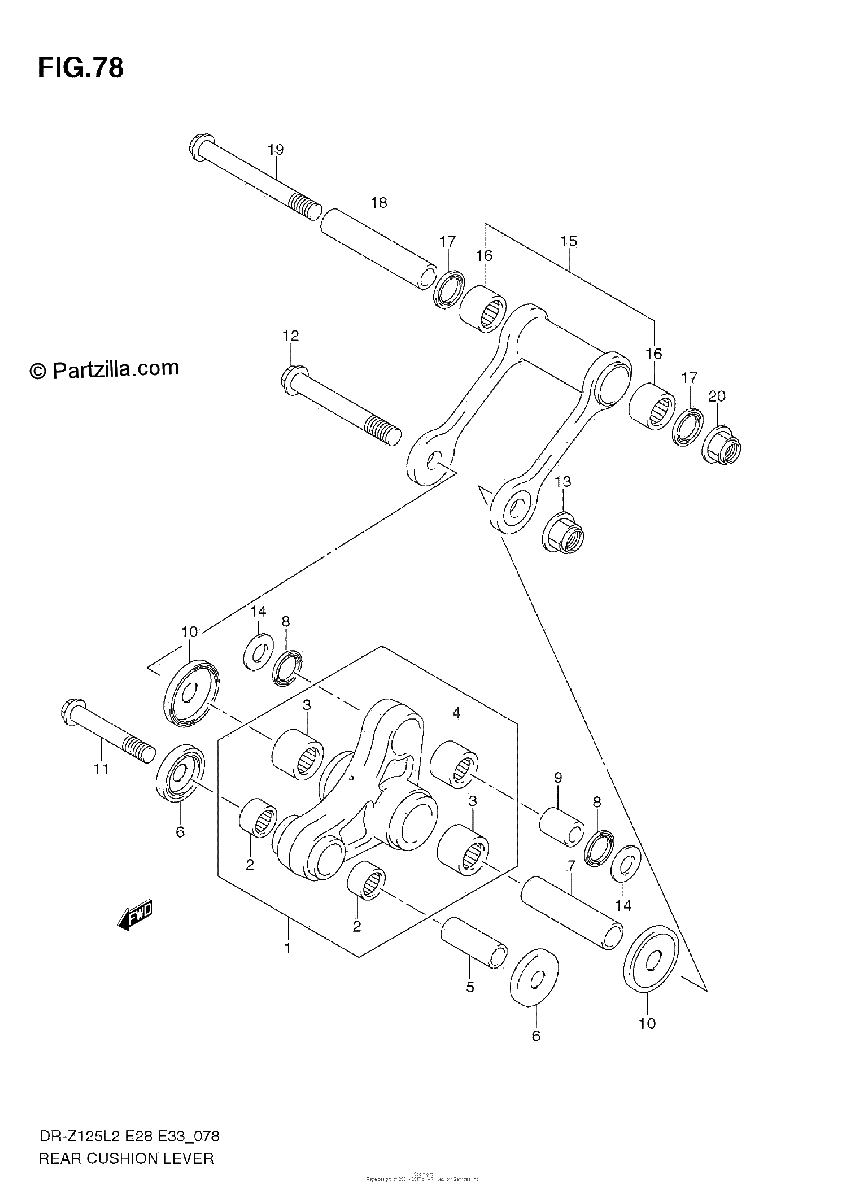 Diagrama de REAR CUSHION LEVER