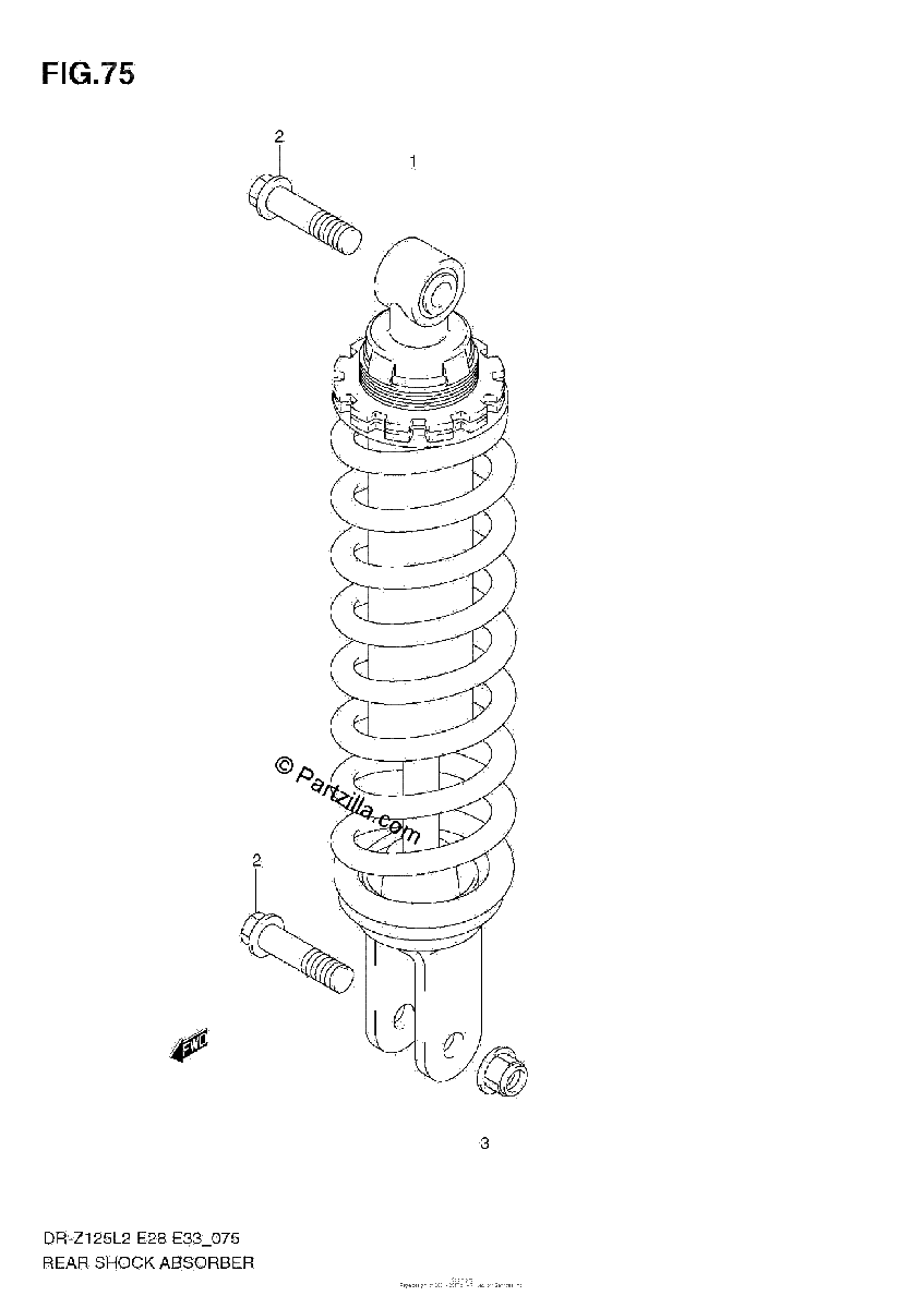 Diagrama de REAR SHOCK ABSORBER DR Z125 E33