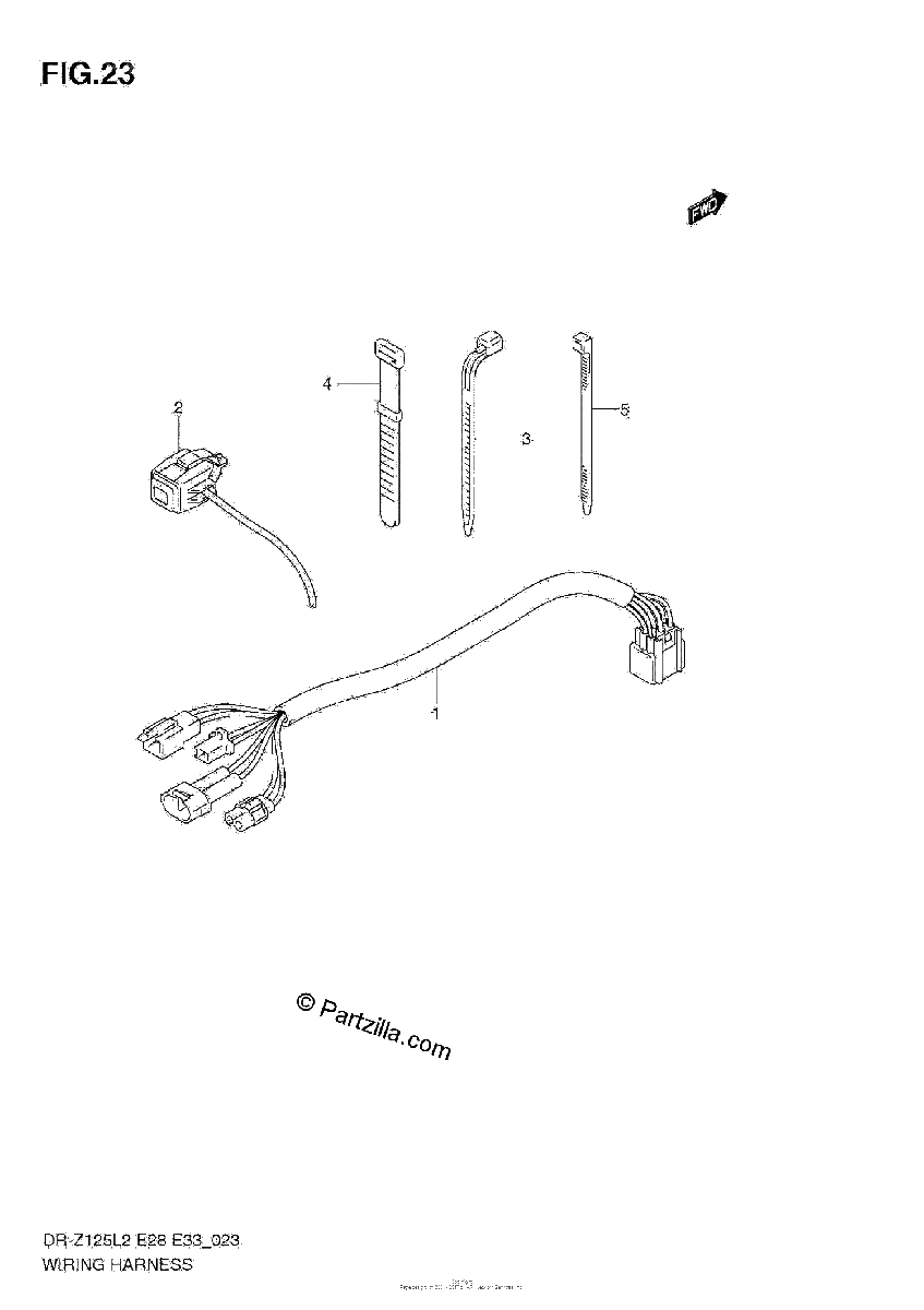 Diagrama de WIRING HARNESS DR Z125 E33