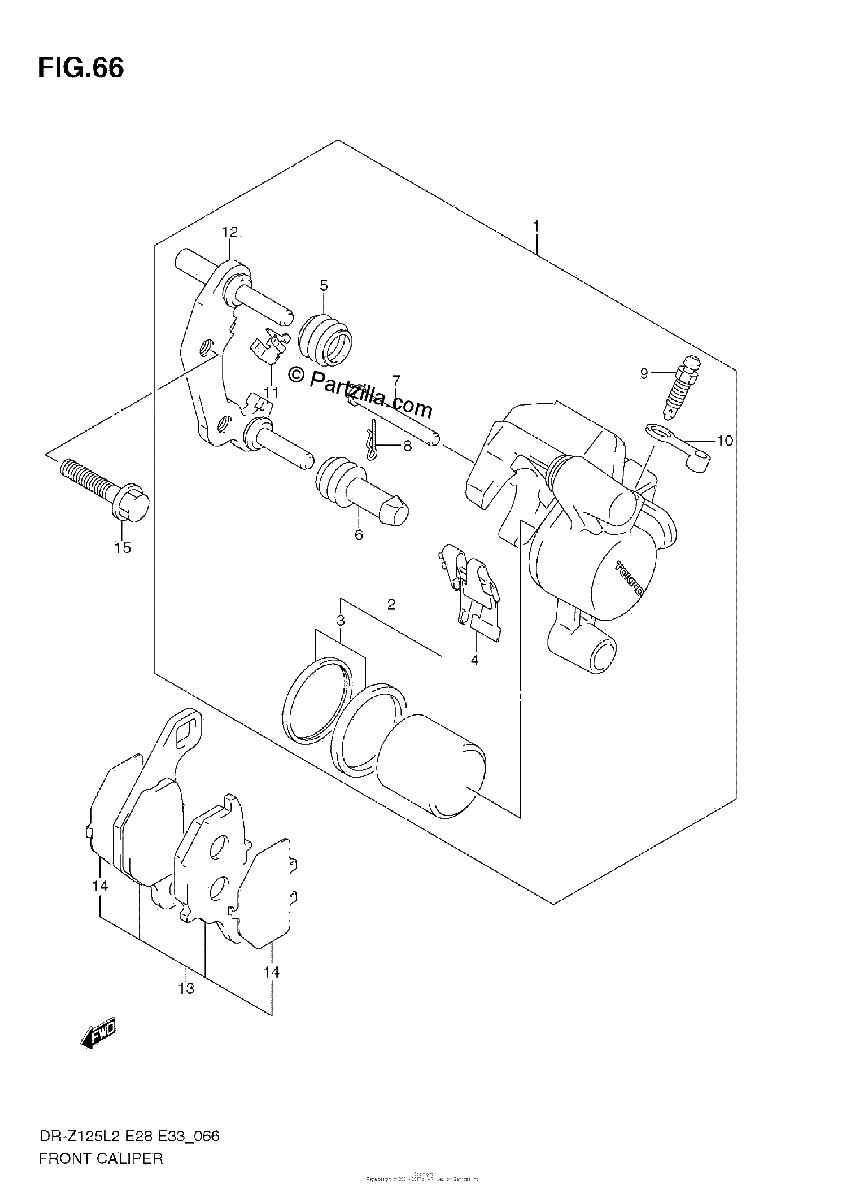 Diagrama de FRONT CALIPER DR Z125L E28