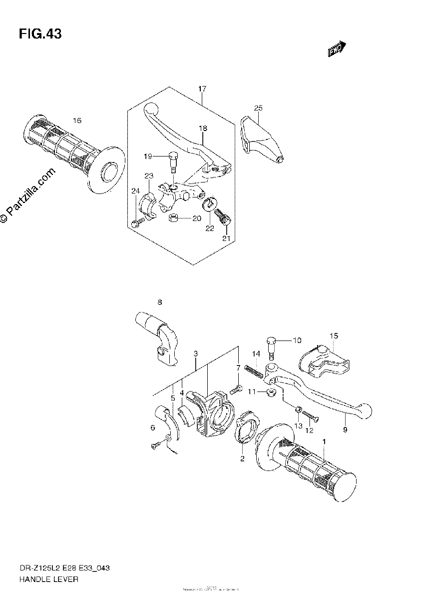 Diagrama de HANDLE LEVER DR Z125L E28
