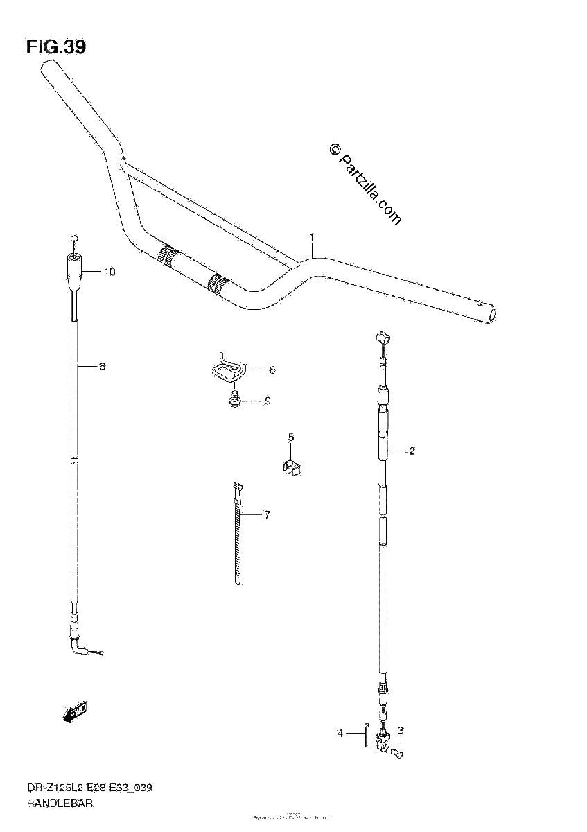 Diagrama de HANDLEBAR DR Z125L E28