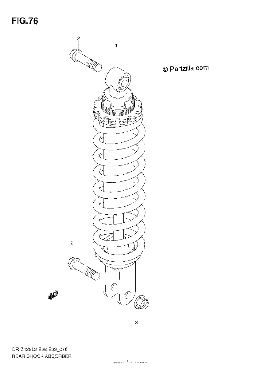 Diagrama de REAR SHOCK ABSORBER DR Z125L E28