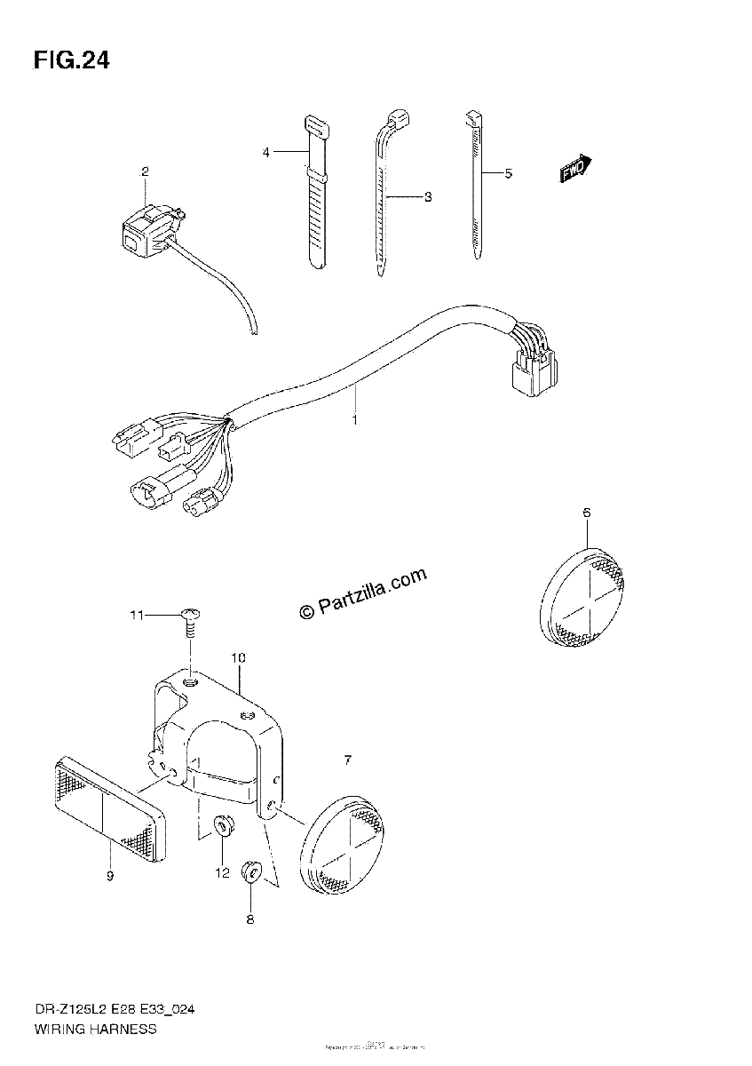 Diagrama de WIRING HARNESS DR Z125L E28