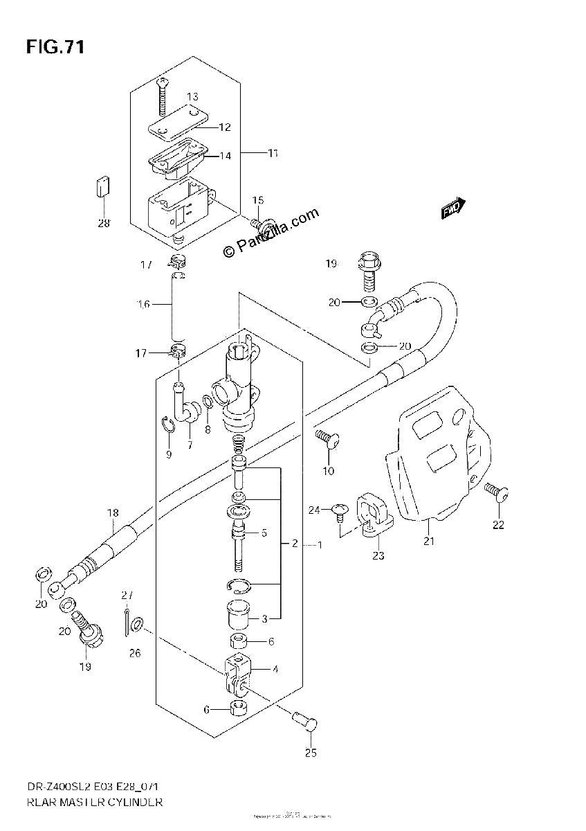 Diagrama de REAR MASTER CYLINDER