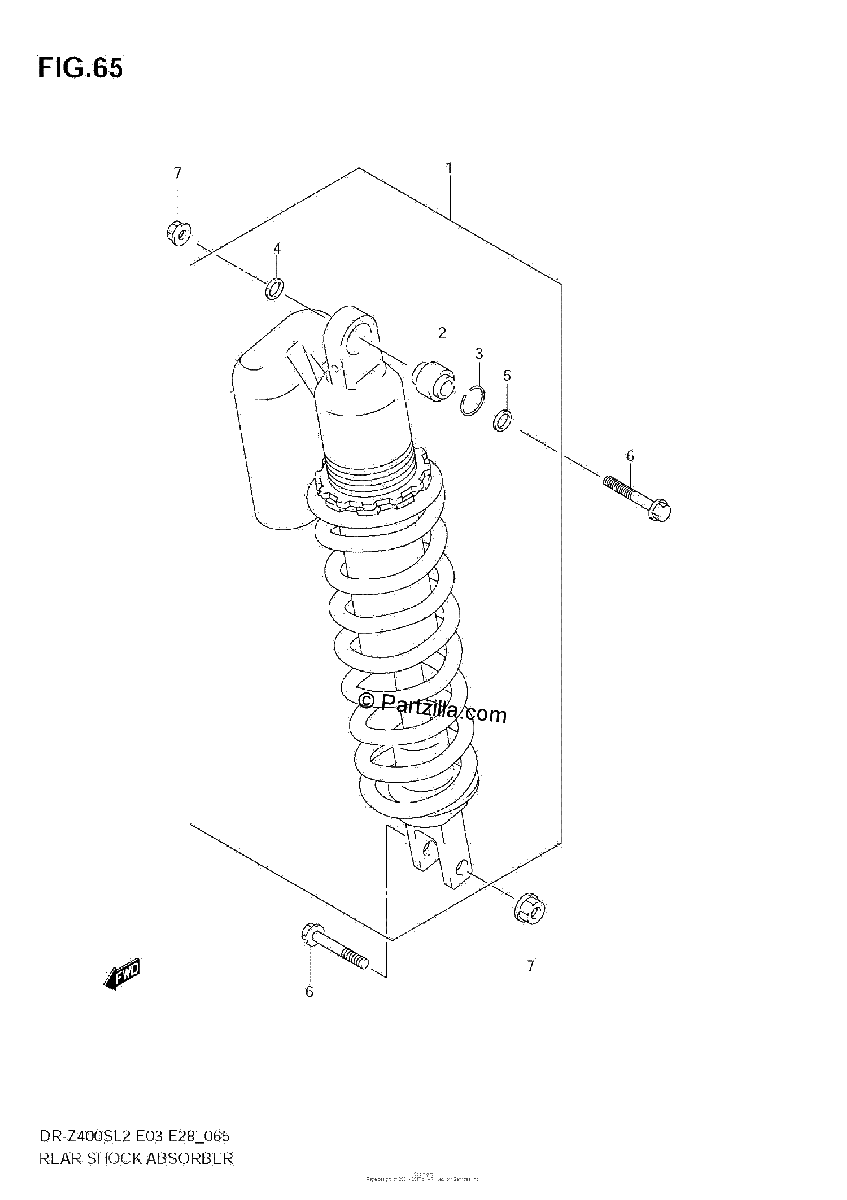 Diagrama de REAR SHOCK ABSORBER E03