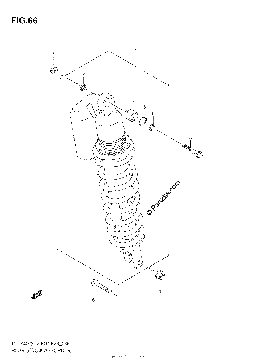 Diagrama de REAR SHOCK ABSORBER E28