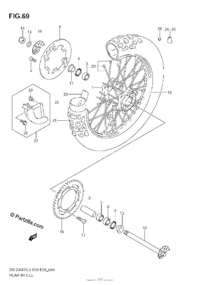 Diagrama de REAR WHEEL