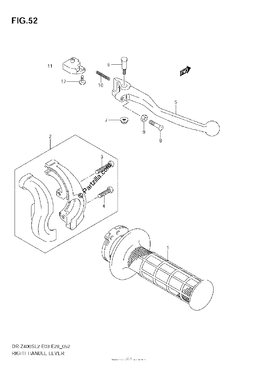 Diagrama de RIGHT HANDLE LEVER