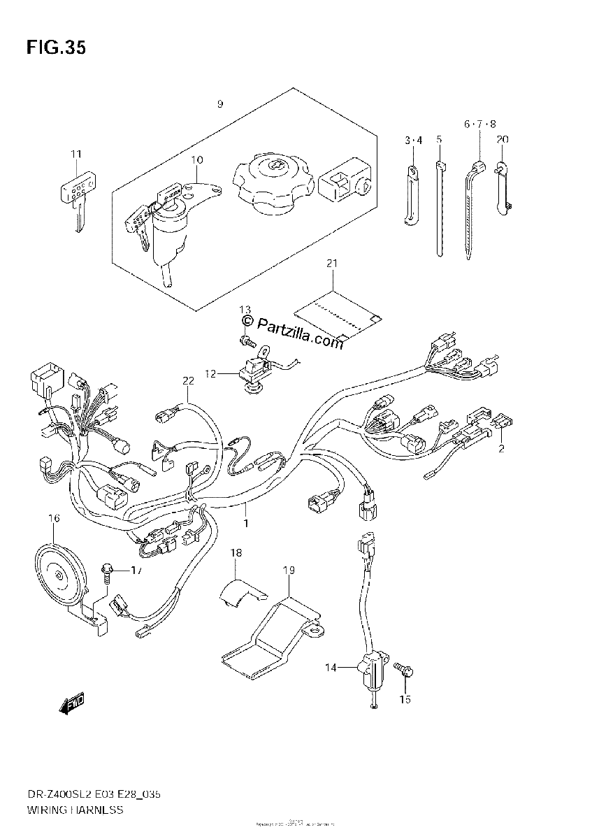 Diagrama de WIRING HARNESS E03