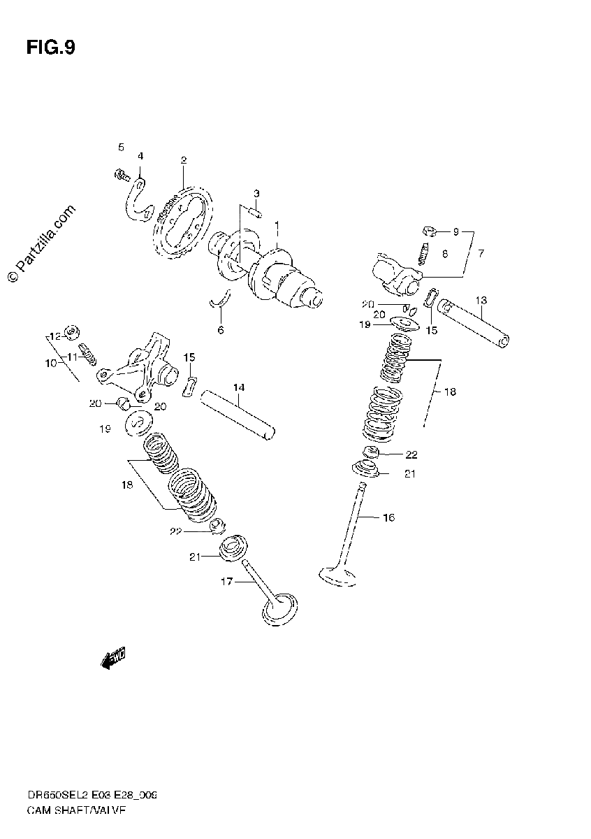 Diagrama de CAM SHAFT VALVE