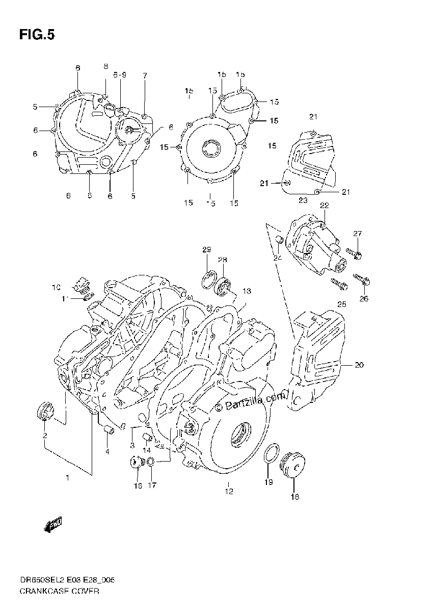 Diagrama de CRANKCASE COVER