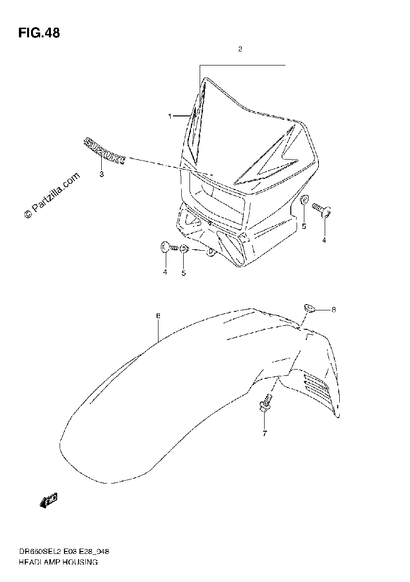 Diagrama de HEADLAMP HOUSING