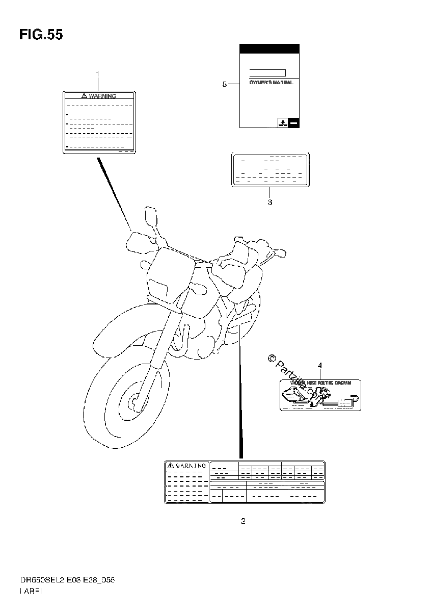Diagrama de LABEL DR650SE L2 E33