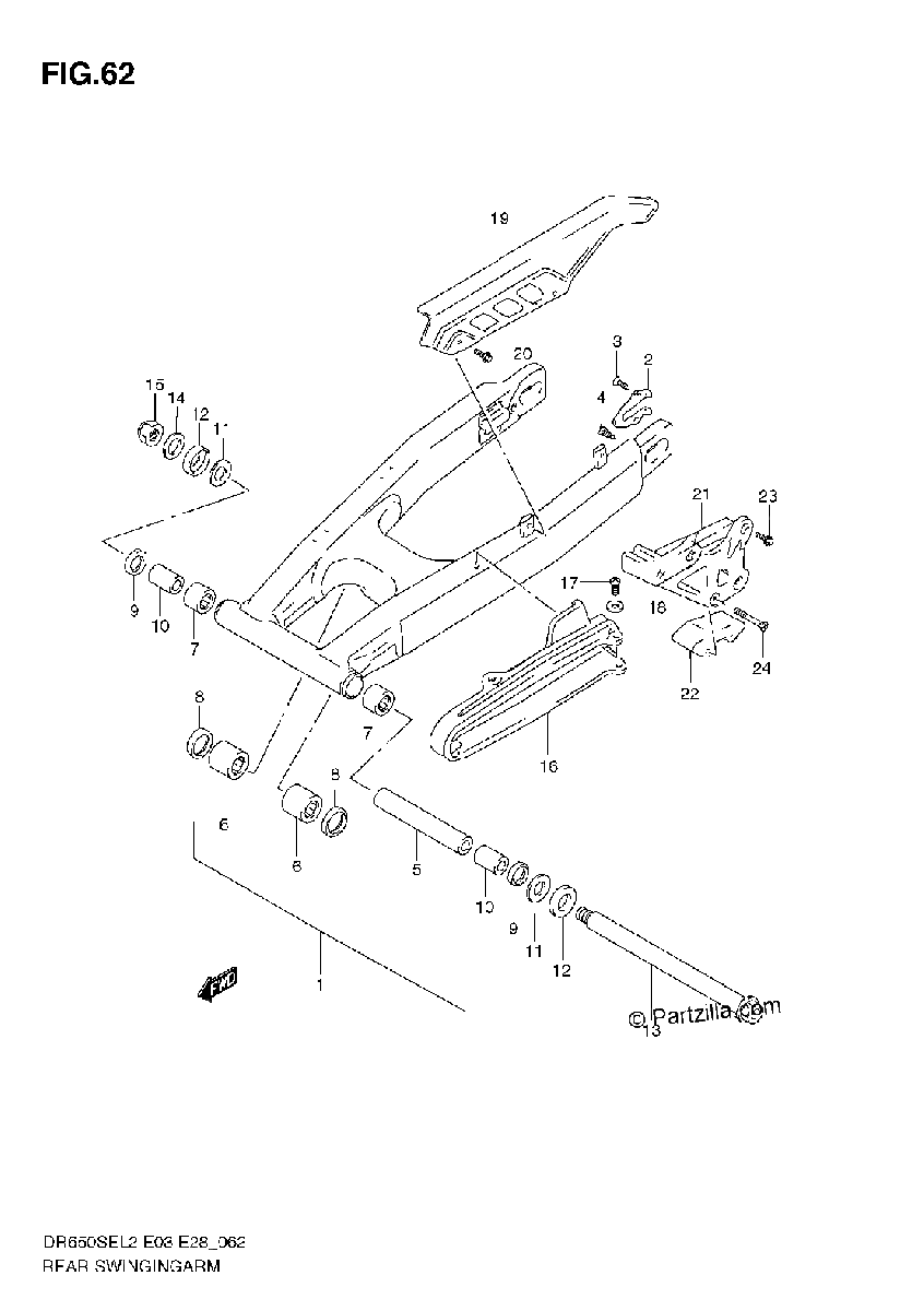 Diagrama de REAR SWINGINGARM