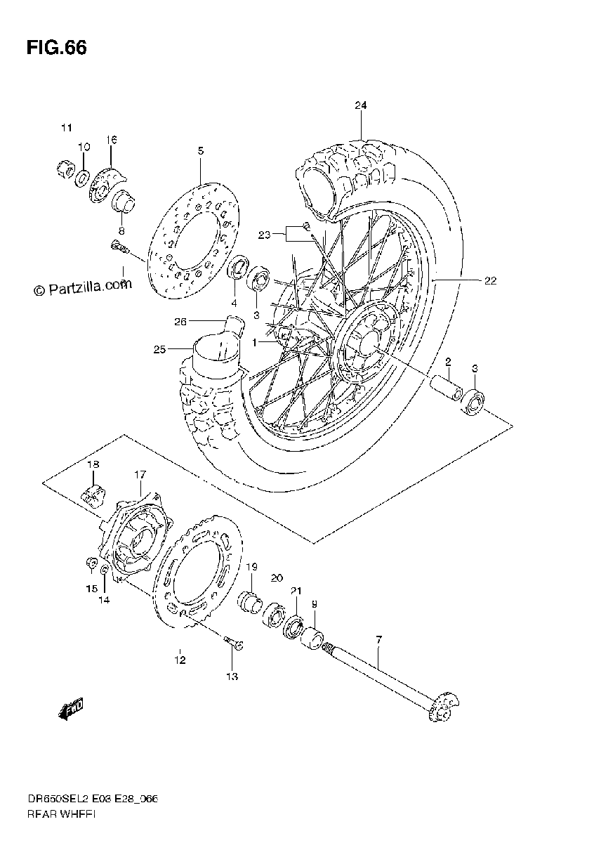 Diagrama de REAR WHEEL