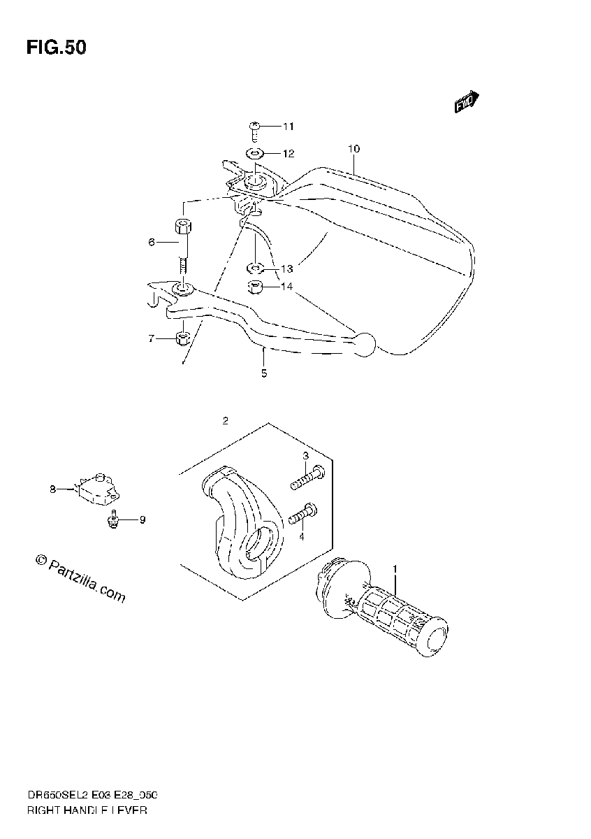 Diagrama de RIGHT HANDLE LEVER