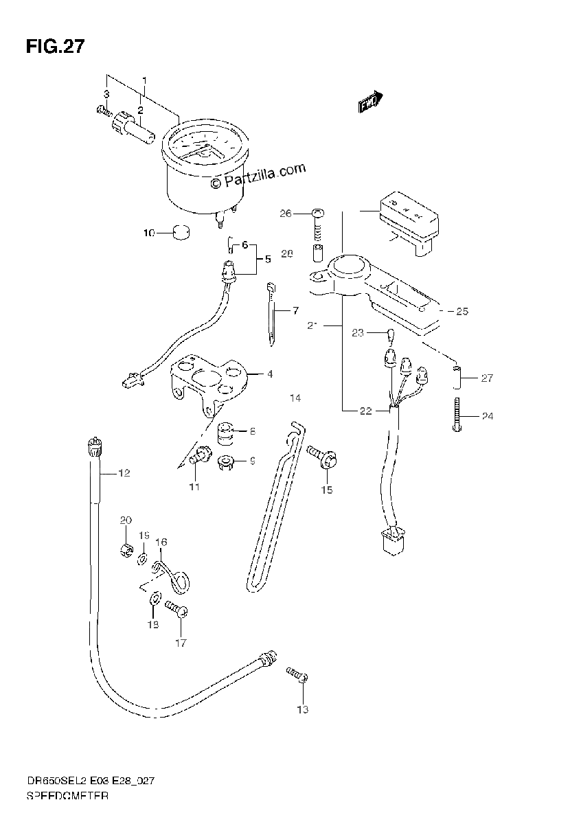 Diagrama de SPEEDOMETER DR650SE L2 E28