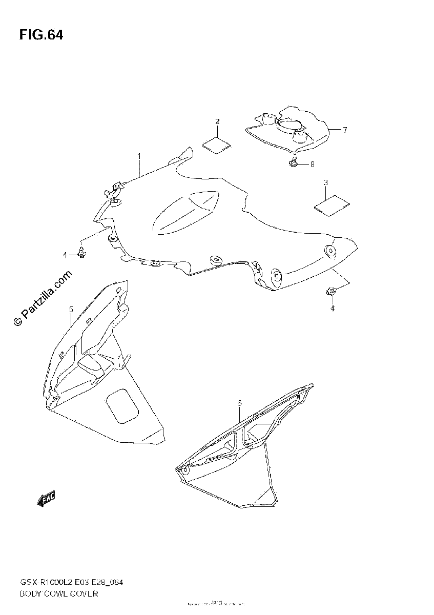 Diagrama de BODY COWL COVER