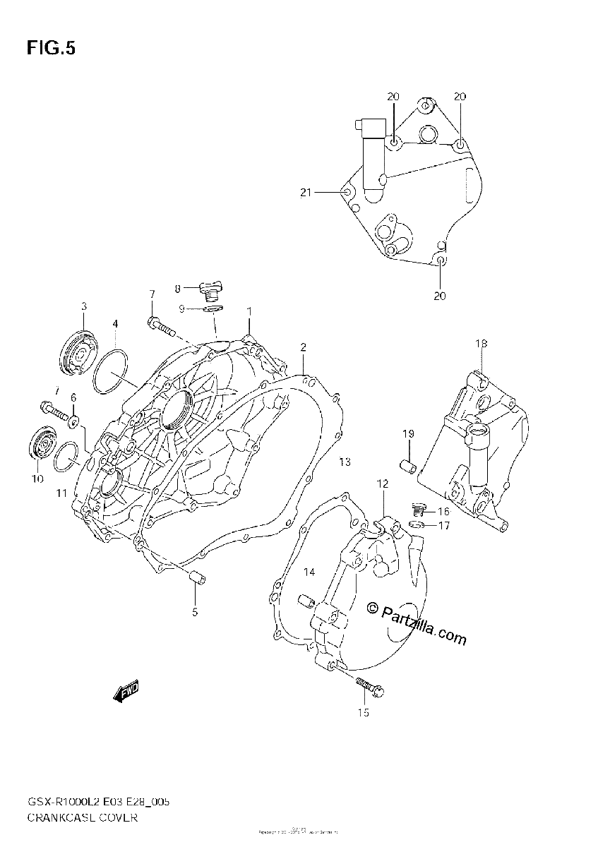 Diagrama de CRANKCASE COVER