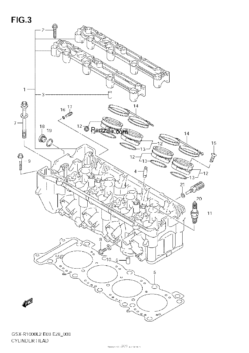 Diagrama de CYLINDER HEAD