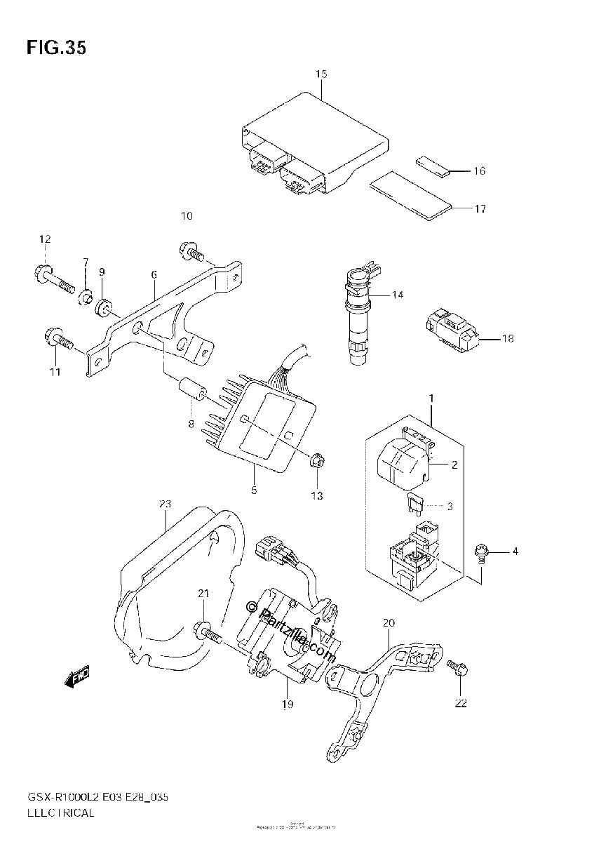 Diagrama de ELECTRICAL GSX R1000 L2 E33