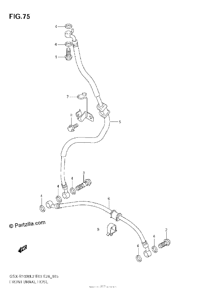 Diagrama de FRONT BRAKE HOSE