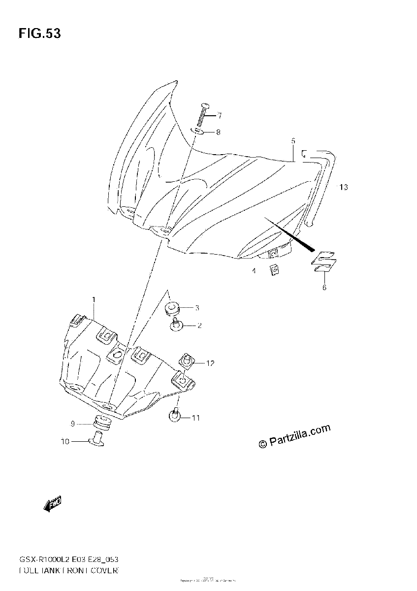 Diagrama de FUEL TANK FRONT COVER