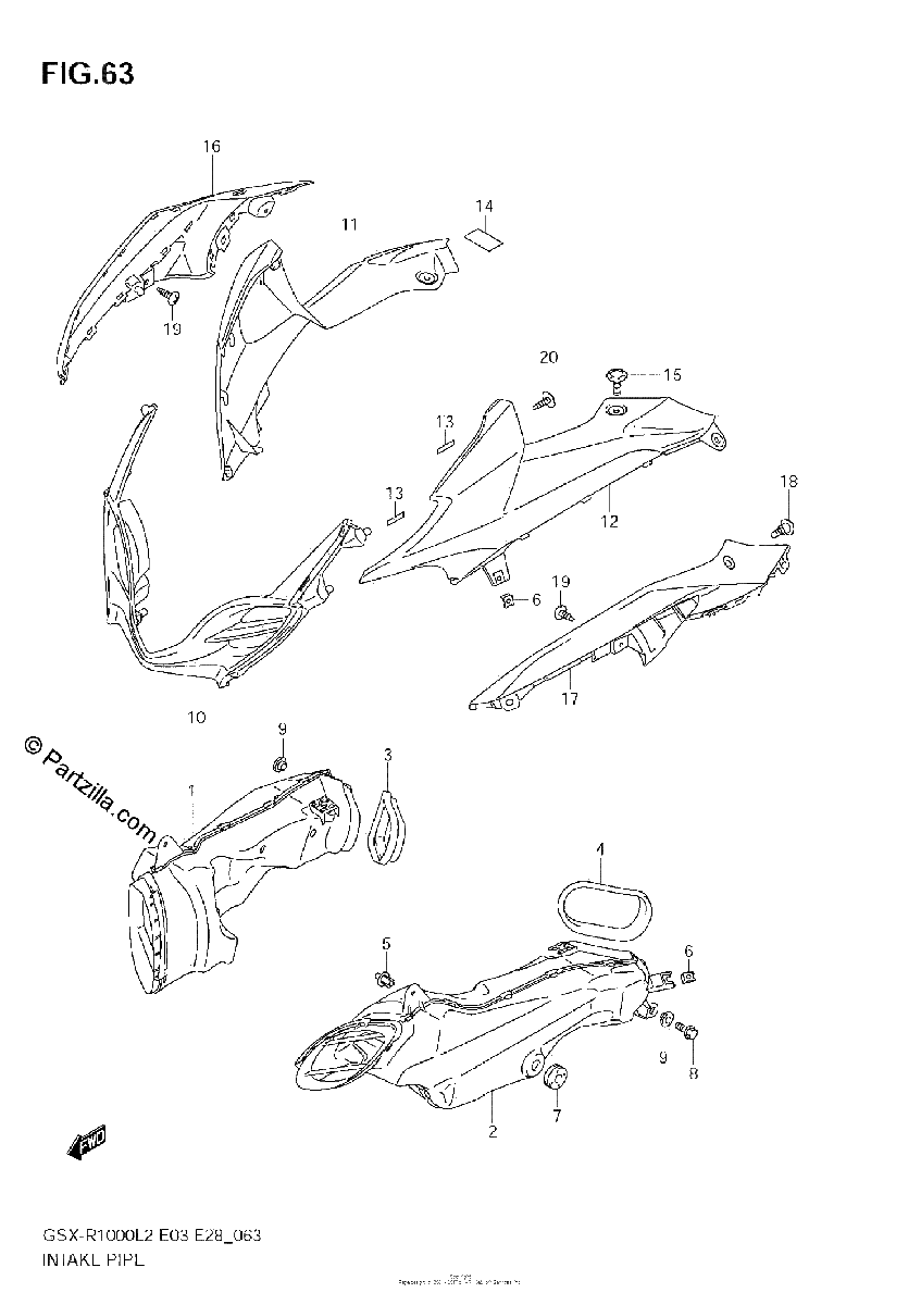 Diagrama de INTAKE PIPE