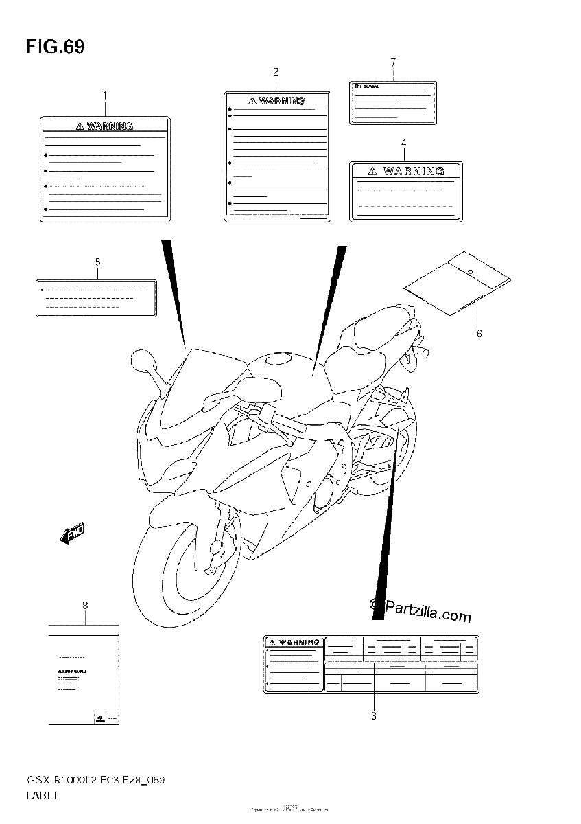 Diagrama de LABEL GSX R1000 L2 E33