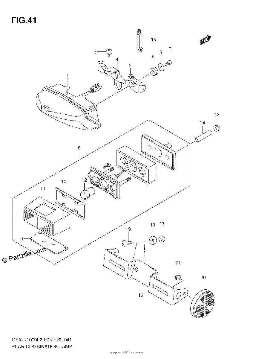Diagrama de REAR COMBINATION LAMP