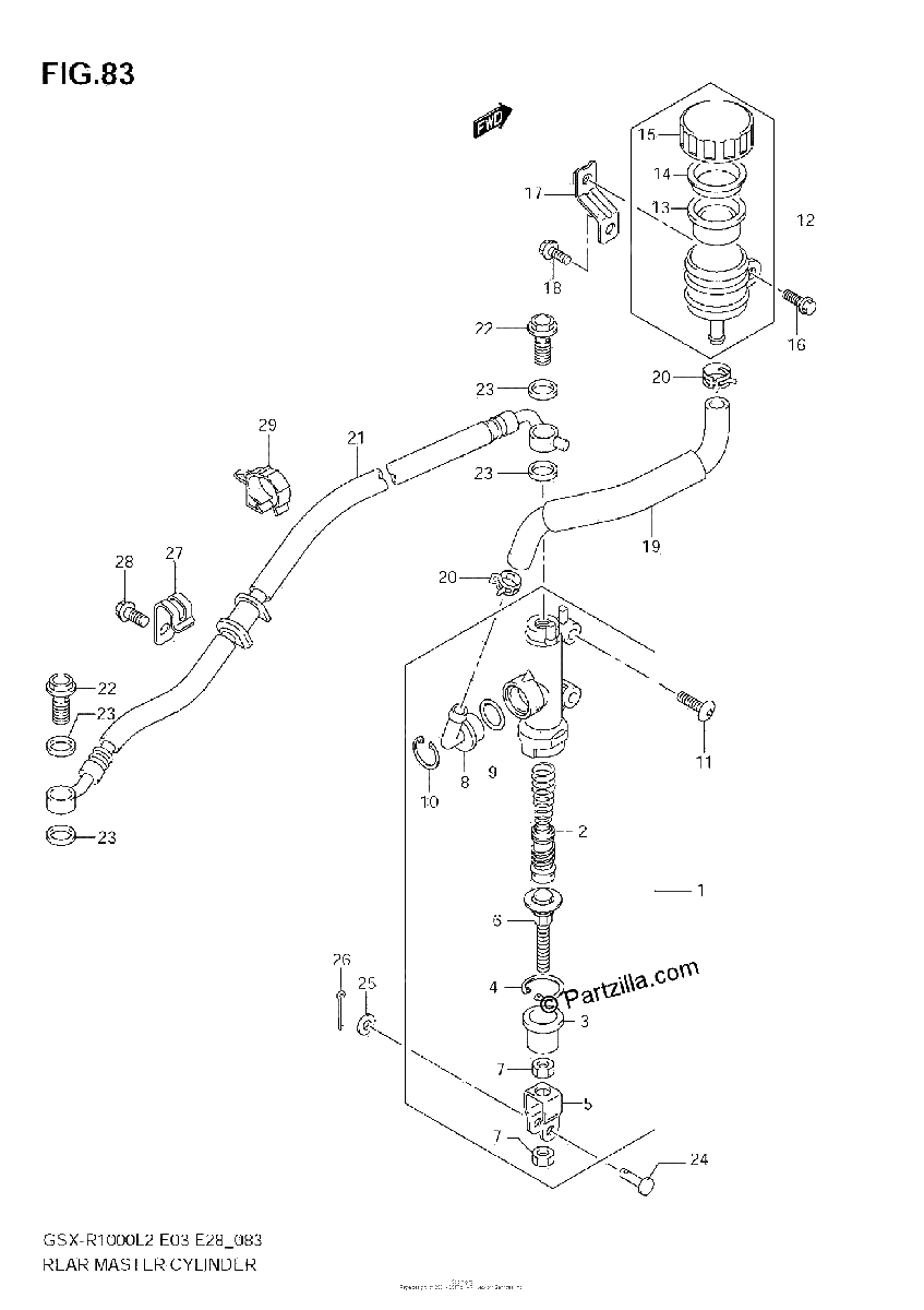 Diagrama de REAR MASTER CYLINDER