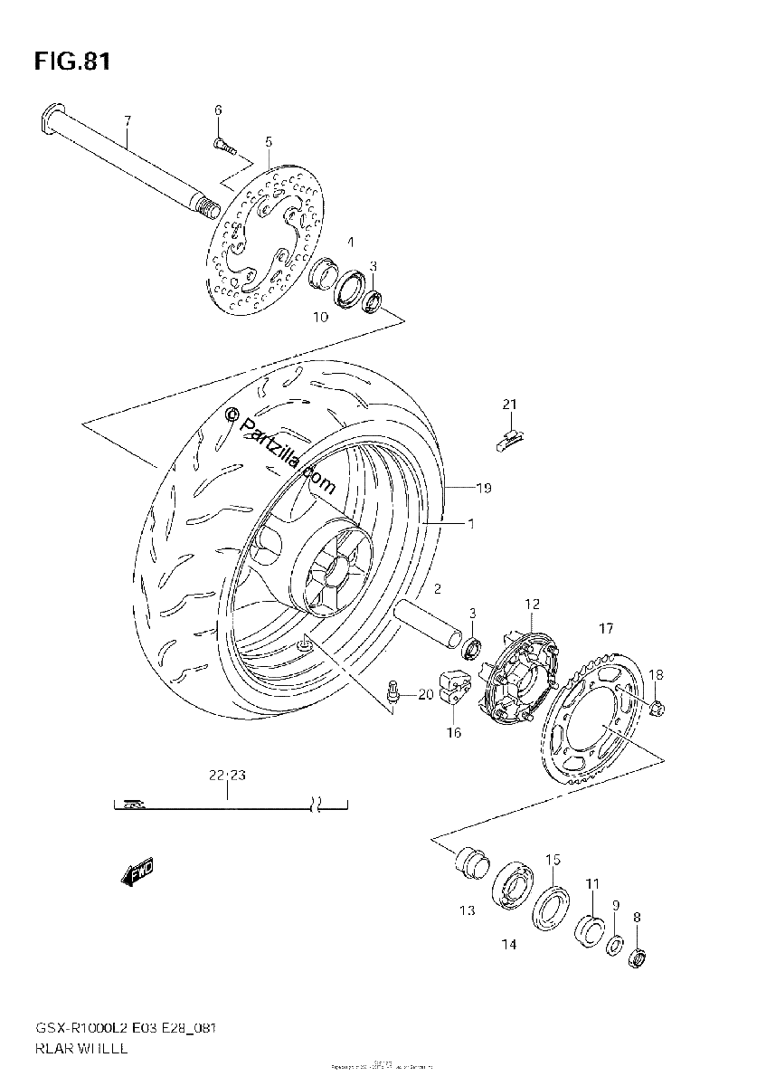 Diagrama de REAR WHEEL