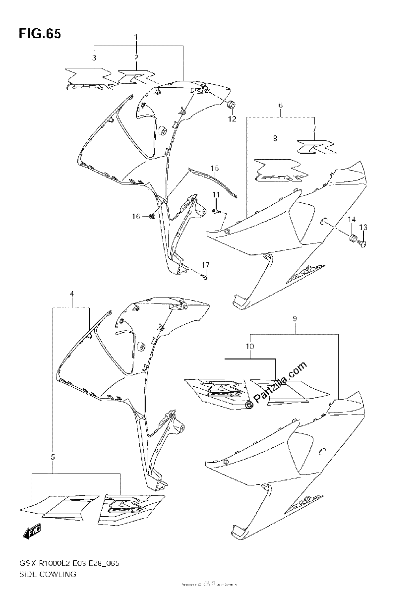 Diagrama de SIDE COWLING